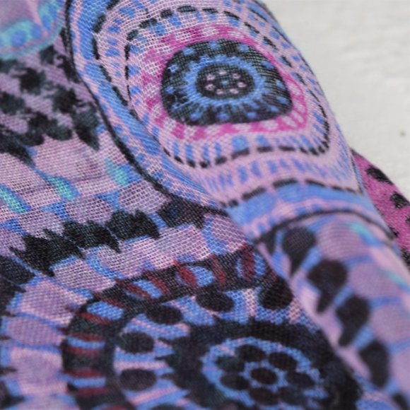 Mandala Houndstooth Infinity Circle Fashion Scarf Pink Purple Blue Scarves 64" - Picture 5 of 8